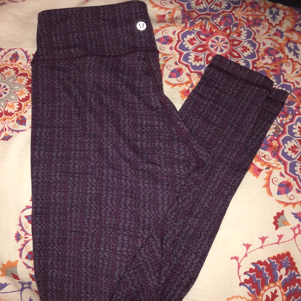 Purple patterned lululemon full length leggings